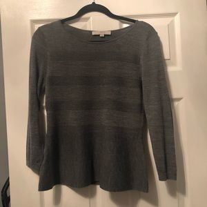 Loft lightly striped peplum top